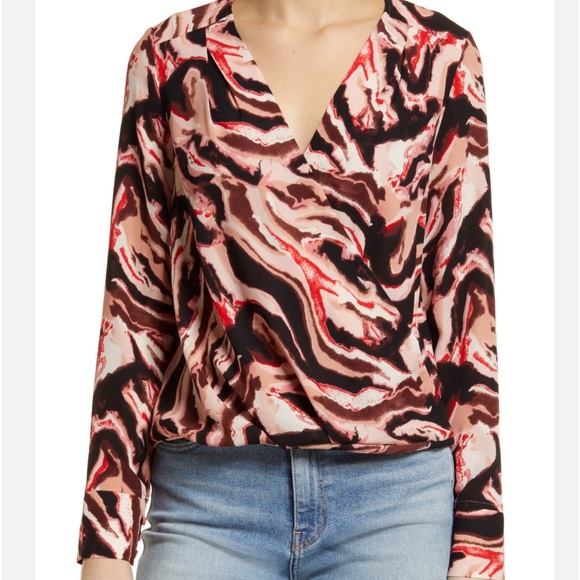 NWT HALOGEN  Cross Front Blouse Size XS - Picture 1 of 6